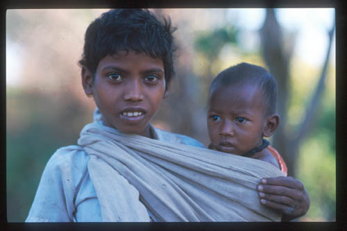 Baiga boy and sibling